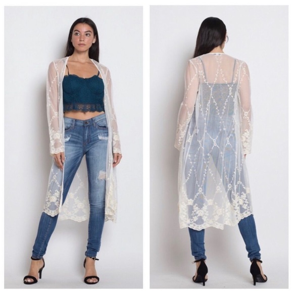 Mesh embroidered cardigan - Picture 3 of 4